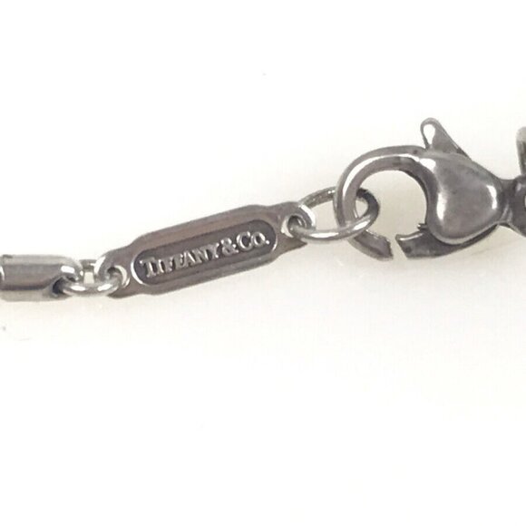 Tiffany & Co. 925 Silver Puff Heart Cutout Pendant 16  Tiffany & Co. Stencil Heart Pendant Wire Necklace 16\
